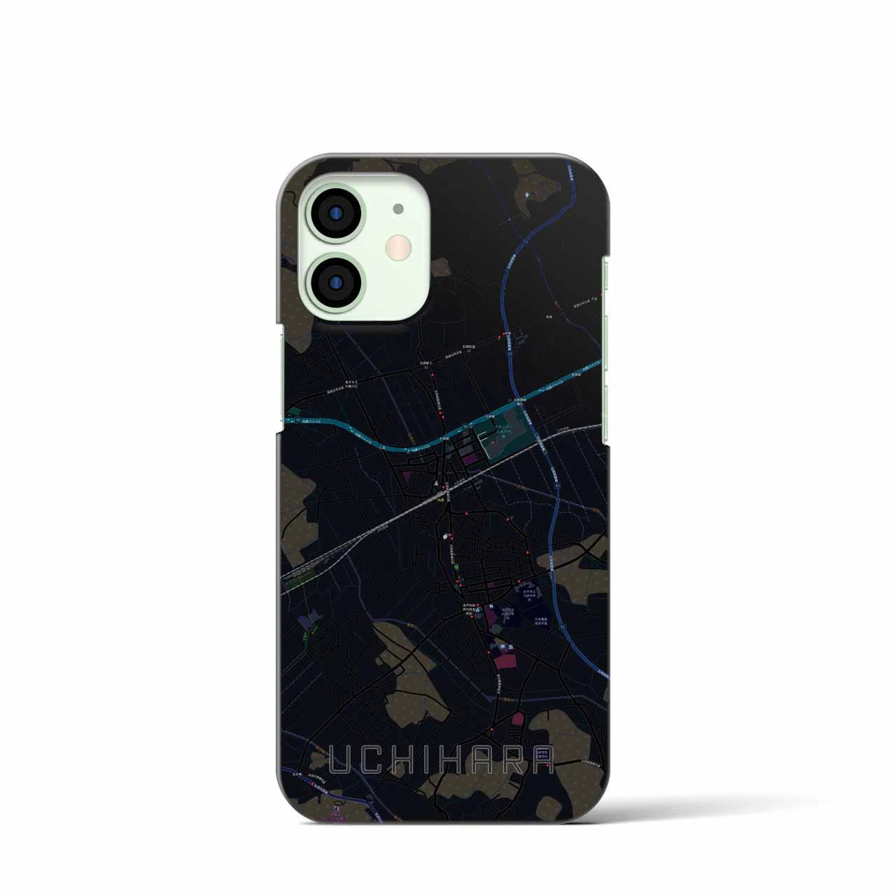 【内原(茨城県)】地図柄iPhoneケース(バックカバータイプ)