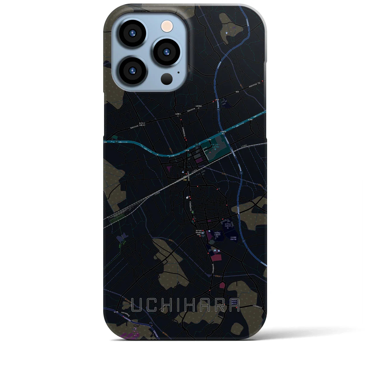 【内原(茨城県)】地図柄iPhoneケース(バックカバータイプ)