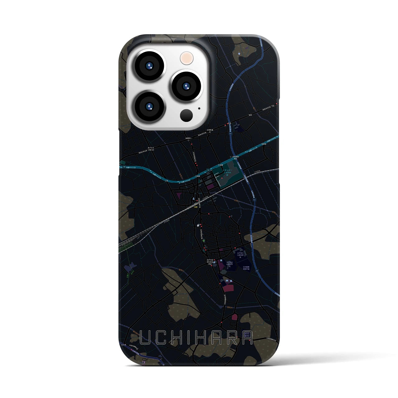 【内原(茨城県)】地図柄iPhoneケース(バックカバータイプ)