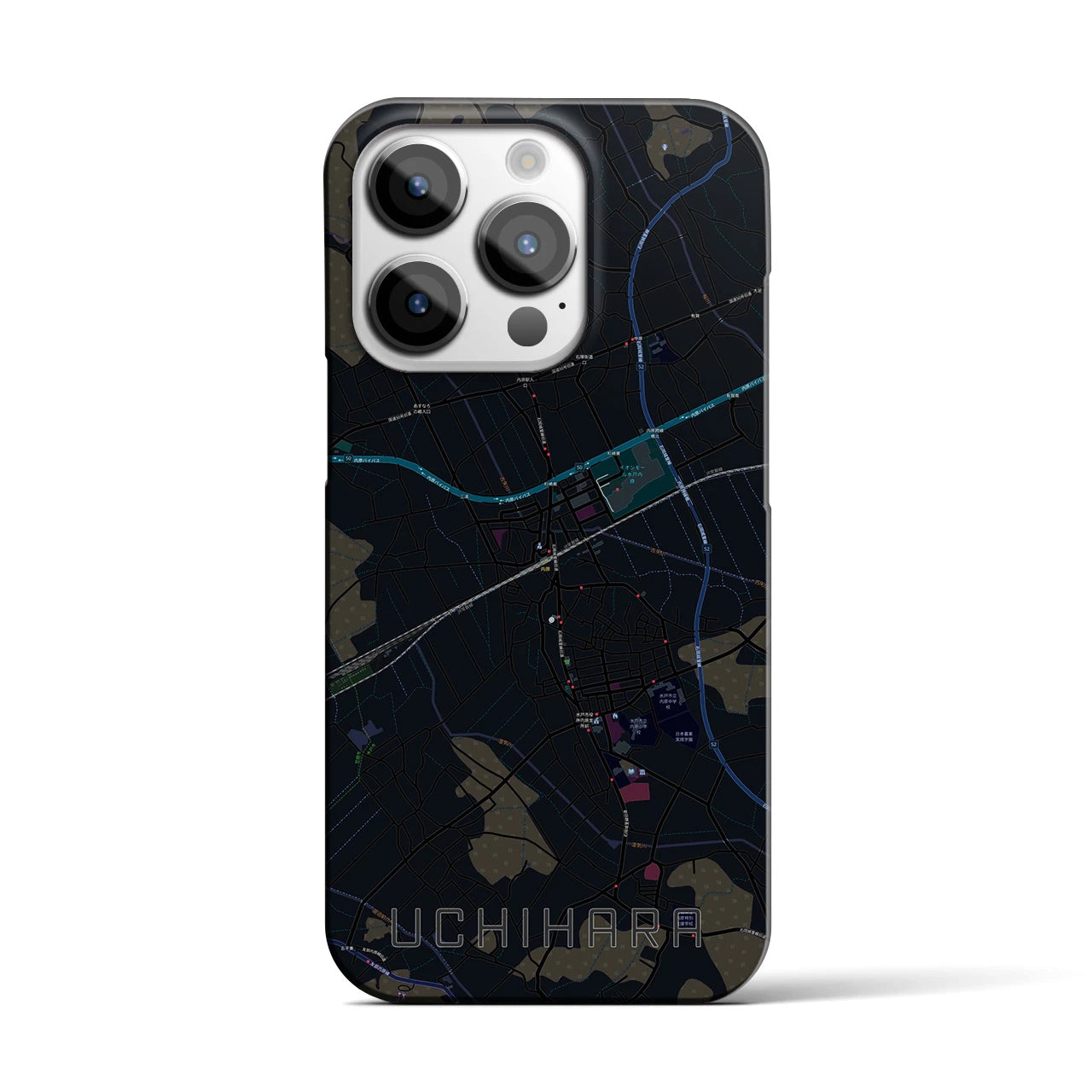 【内原(茨城県)】地図柄iPhoneケース(バックカバータイプ)