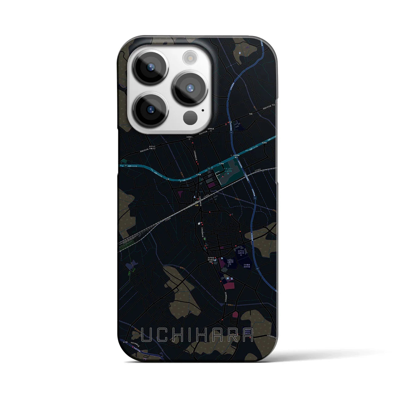 【内原(茨城県)】地図柄iPhoneケース(バックカバータイプ)