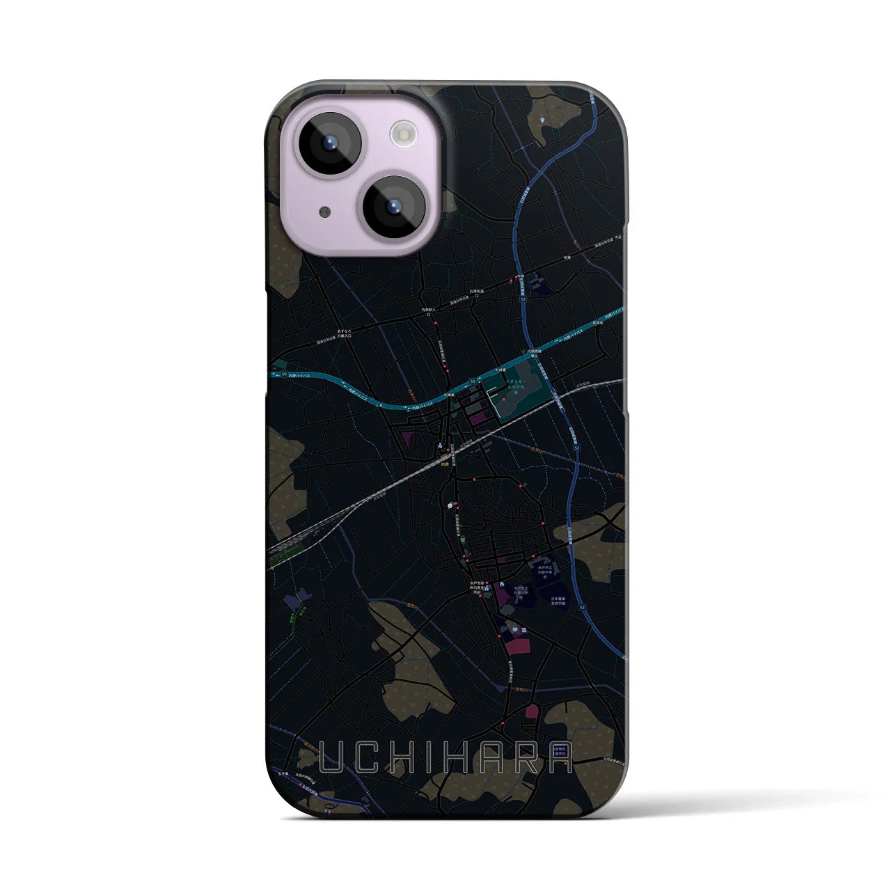 【内原(茨城県)】地図柄iPhoneケース(バックカバータイプ)