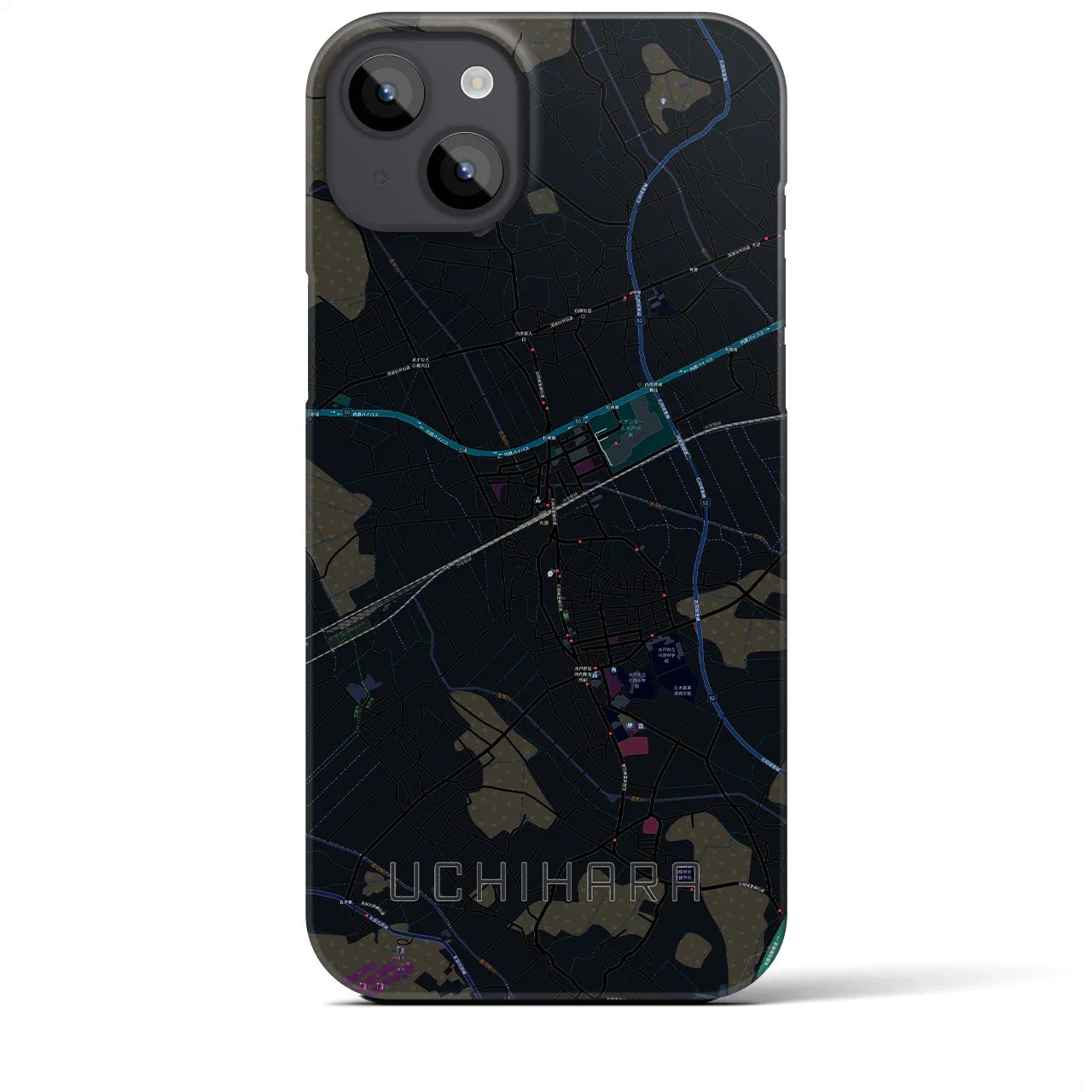 【内原(茨城県)】地図柄iPhoneケース(バックカバータイプ)