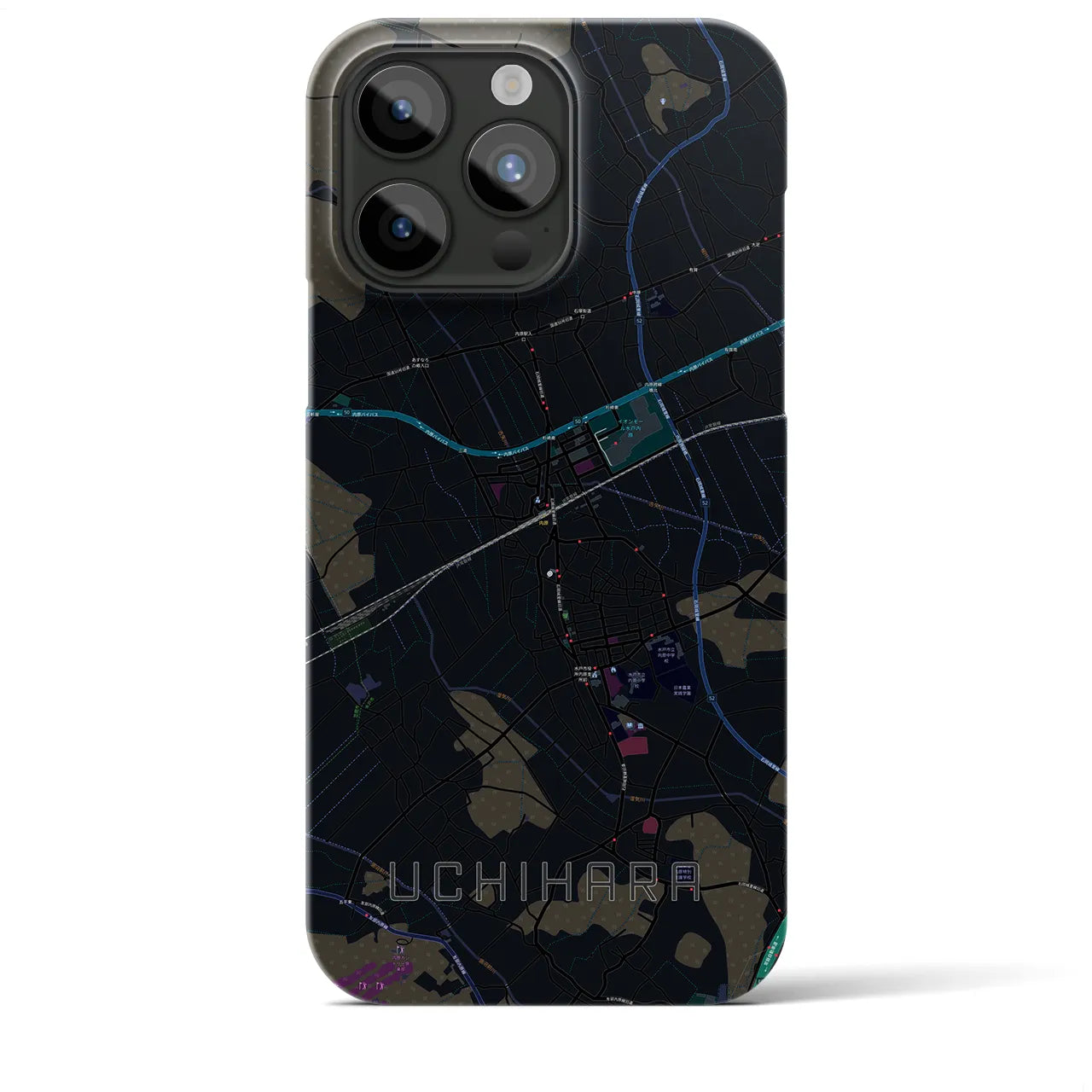 【内原(茨城県)】地図柄iPhoneケース(バックカバータイプ)