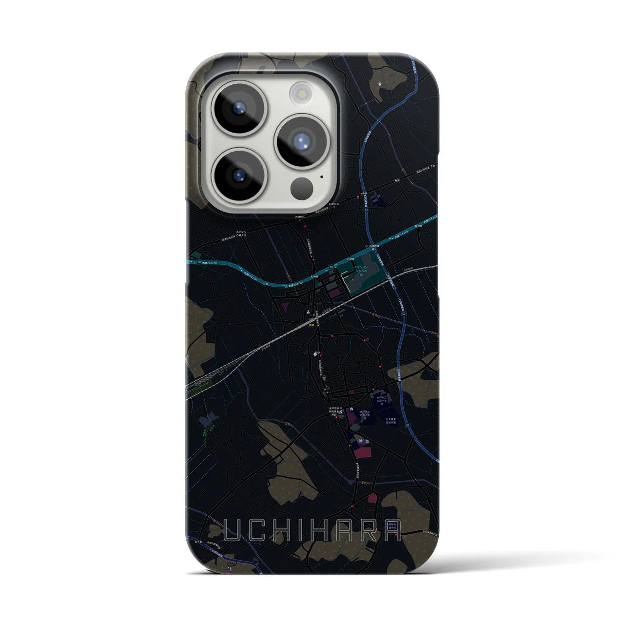 【内原(茨城県)】地図柄iPhoneケース(バックカバータイプ)