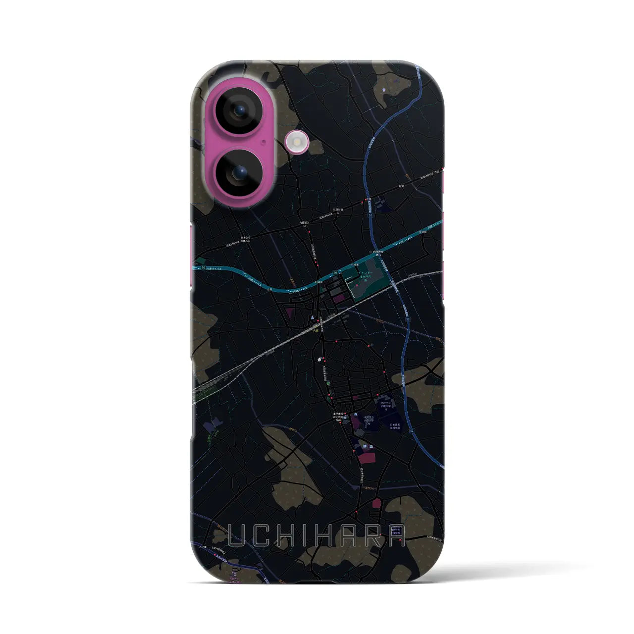 【内原(茨城県)】地図柄iPhoneケース(バックカバータイプ)