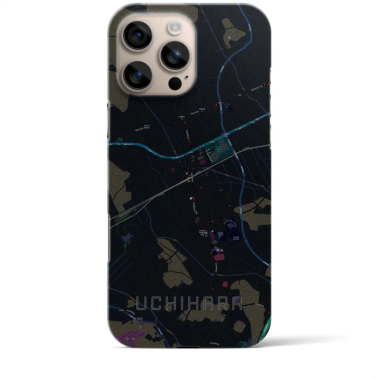 【内原(茨城県)】地図柄iPhoneケース(バックカバータイプ)