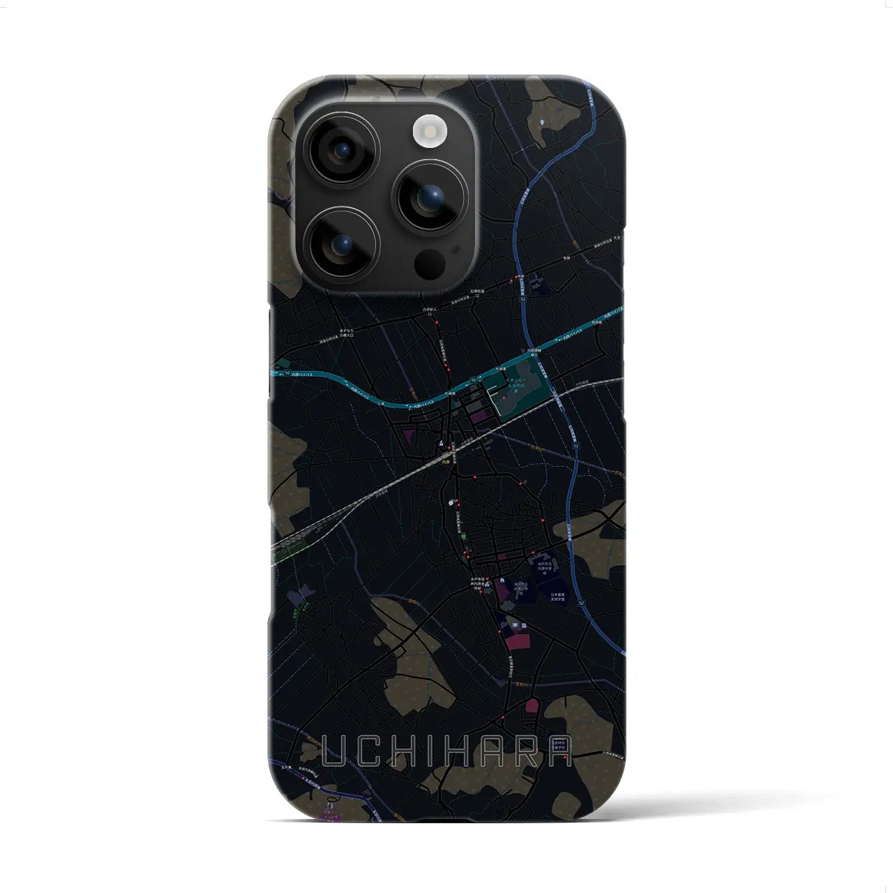【内原(茨城県)】地図柄iPhoneケース(バックカバータイプ)