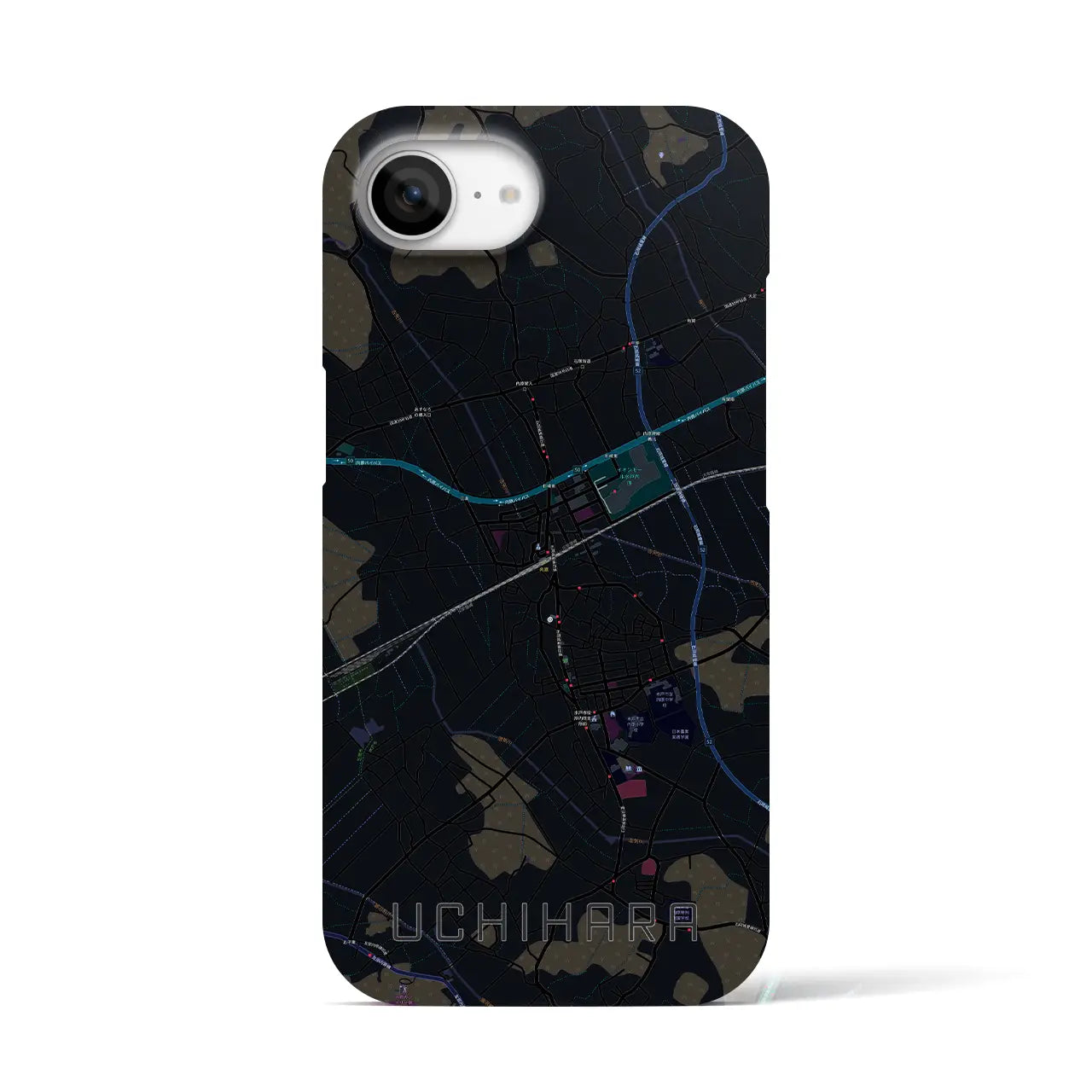 【内原(茨城県)】地図柄iPhoneケース(バックカバータイプ)