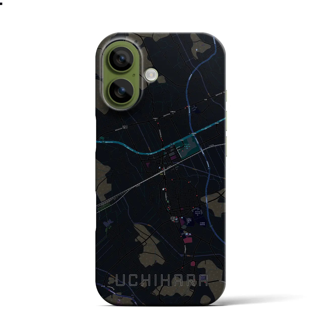 【内原(茨城県)】地図柄iPhoneケース(バックカバータイプ)