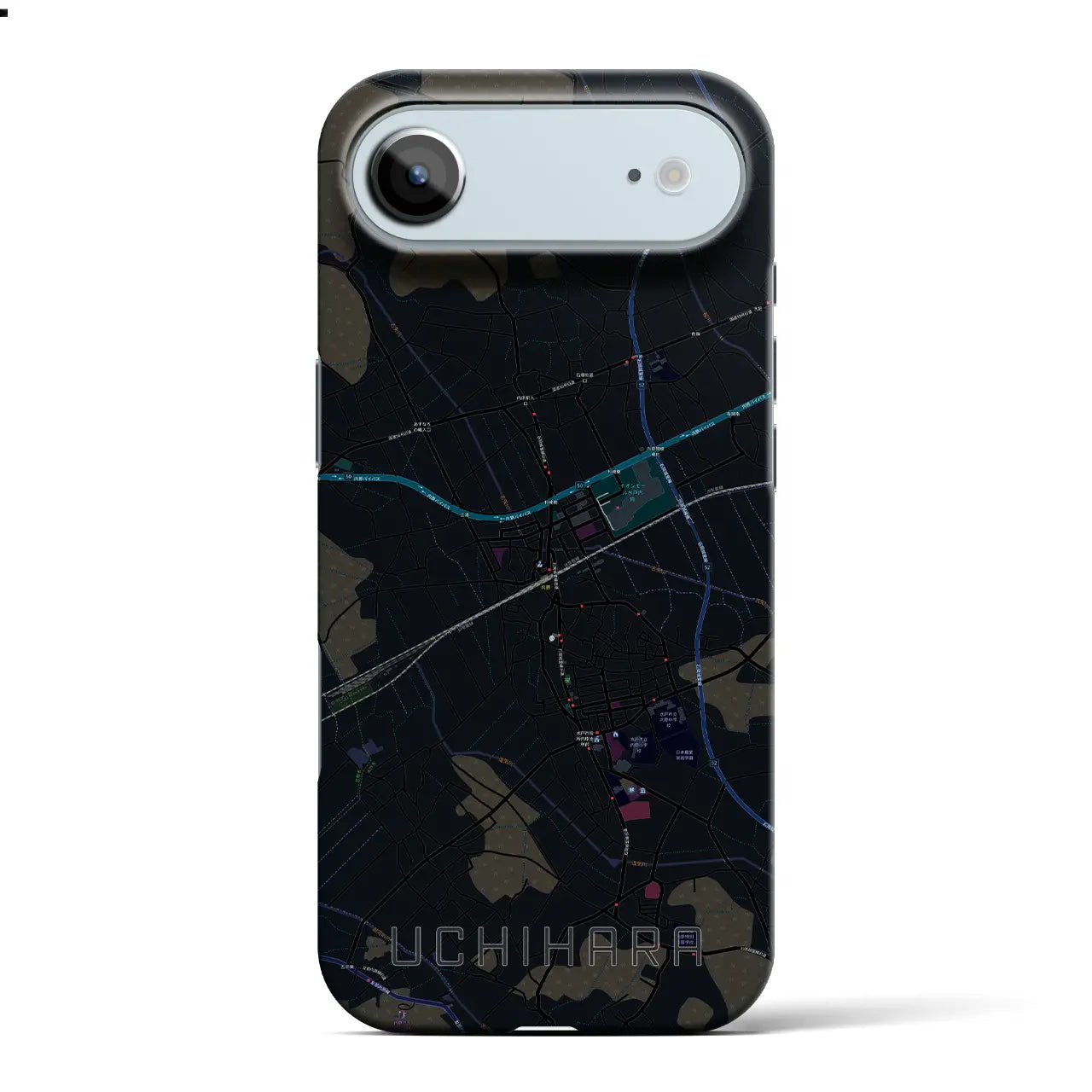 【内原(茨城県)】地図柄iPhoneケース(バックカバータイプ)