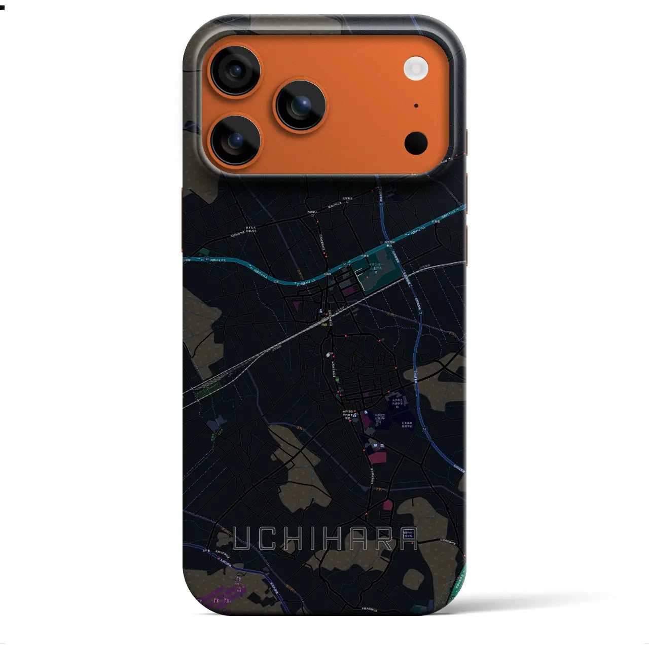 【内原(茨城県)】地図柄iPhoneケース(バックカバータイプ)