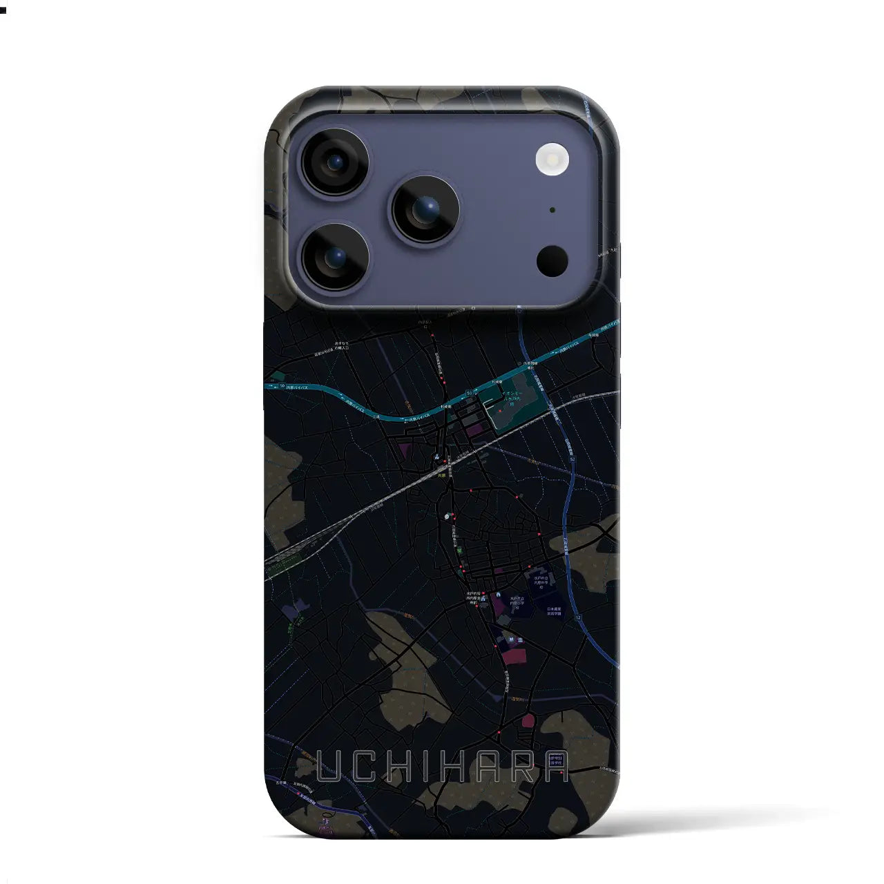 【内原(茨城県)】地図柄iPhoneケース(バックカバータイプ)