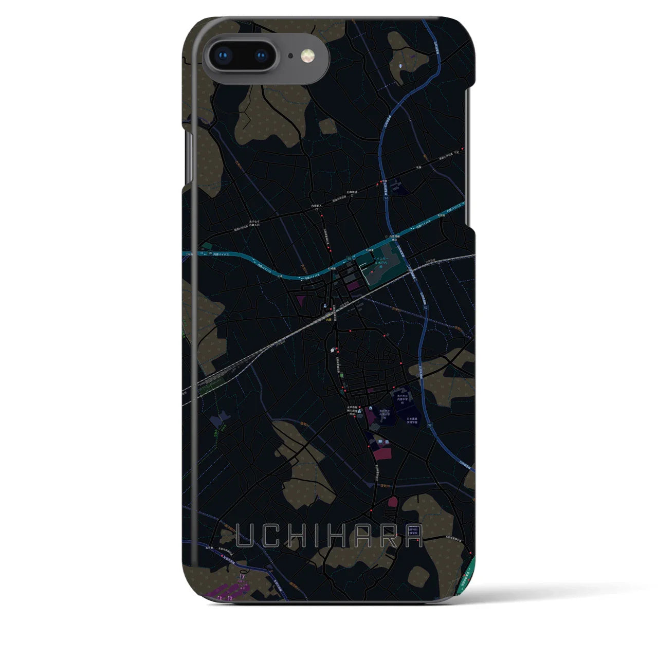 【内原(茨城県)】地図柄iPhoneケース(バックカバータイプ)