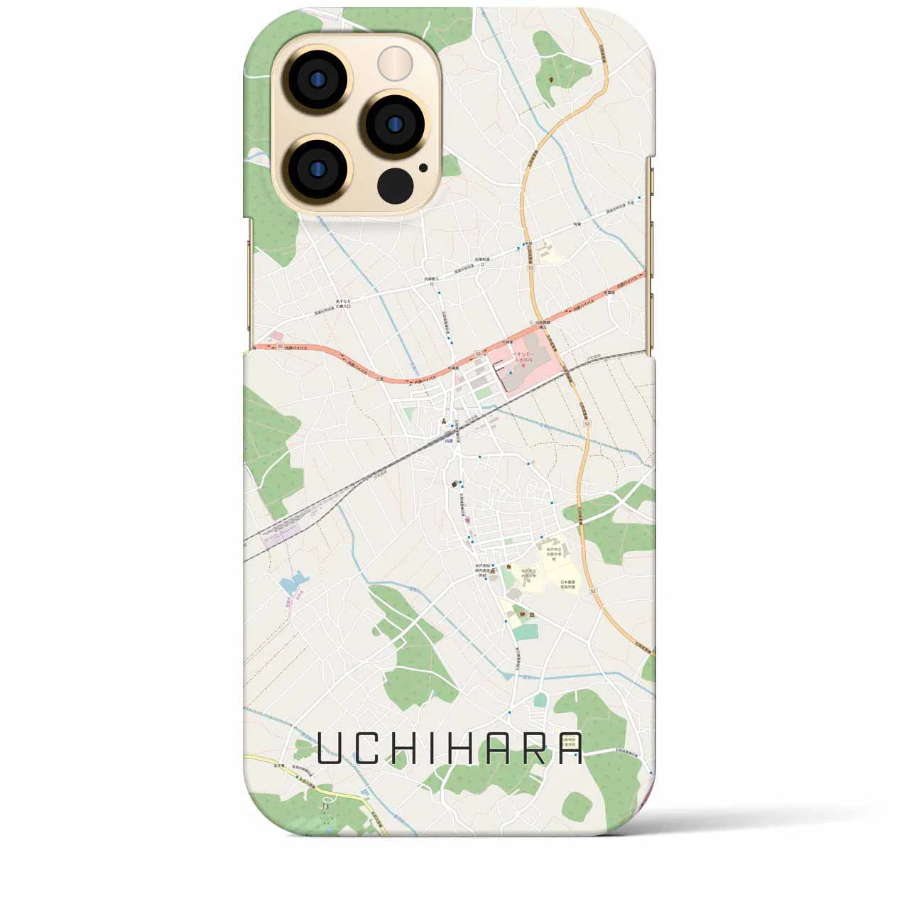 【内原(茨城県)】地図柄iPhoneケース(バックカバータイプ)