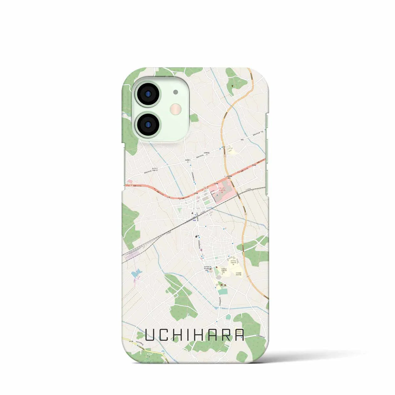 【内原(茨城県)】地図柄iPhoneケース(バックカバータイプ)