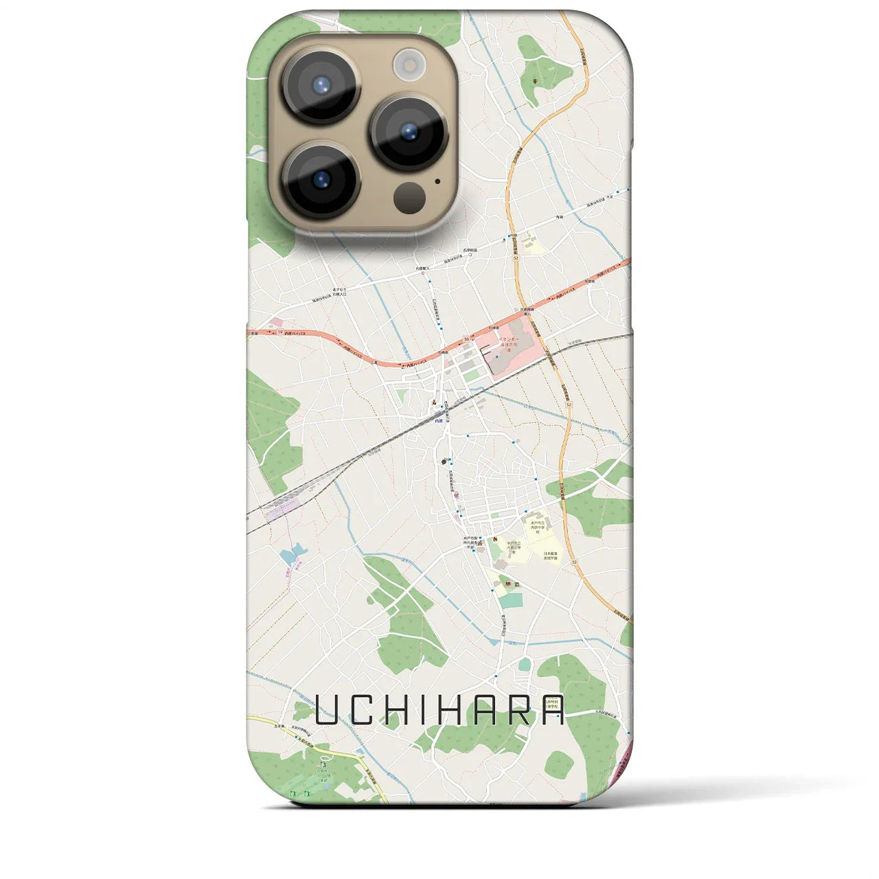 【内原(茨城県)】地図柄iPhoneケース(バックカバータイプ)