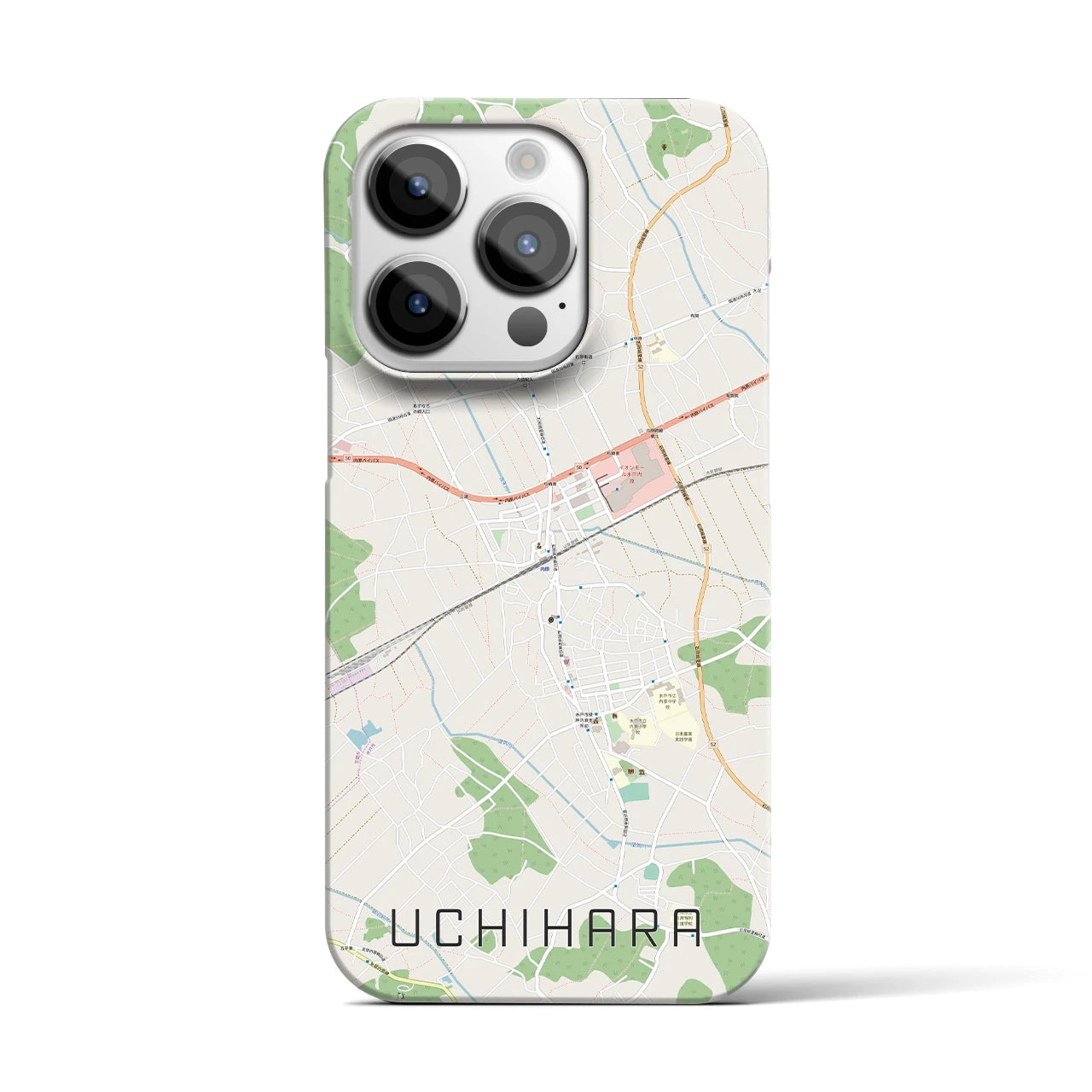 【内原(茨城県)】地図柄iPhoneケース(バックカバータイプ)