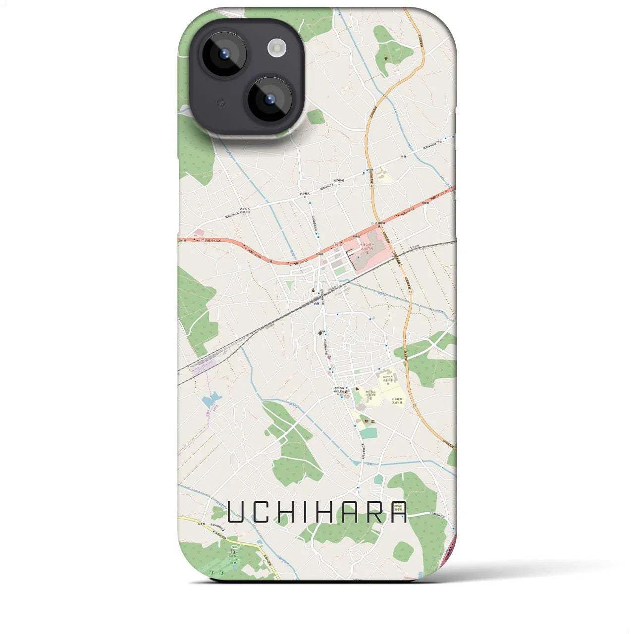 【内原(茨城県)】地図柄iPhoneケース(バックカバータイプ)