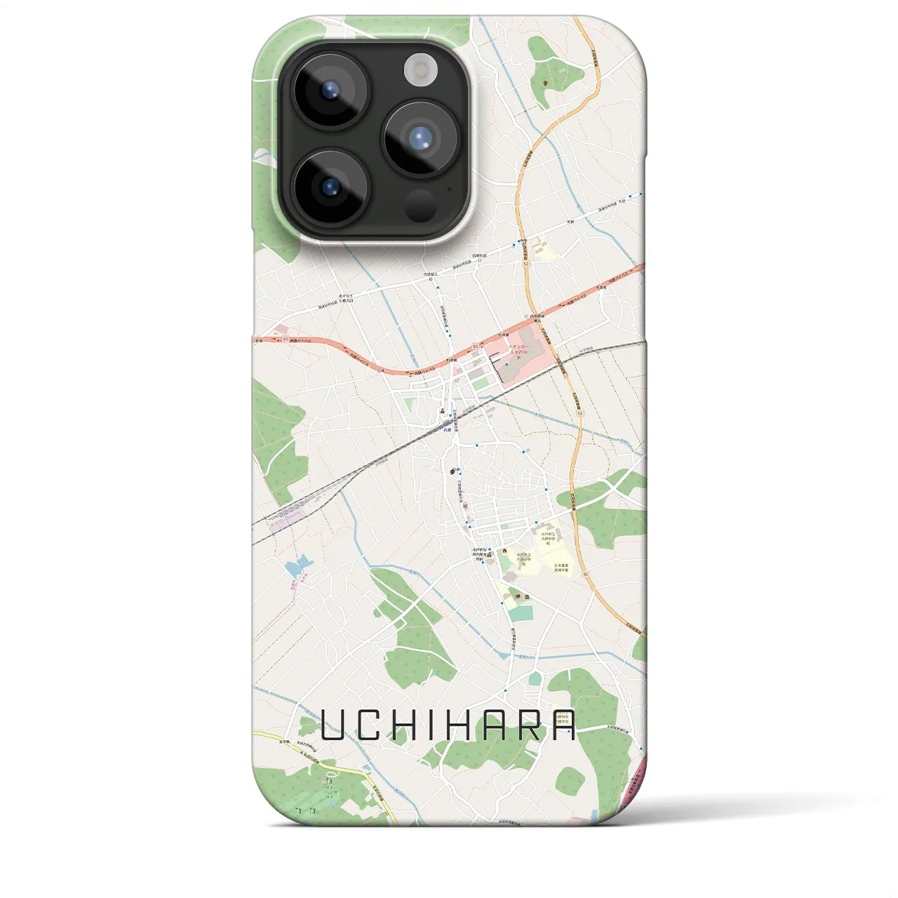 【内原(茨城県)】地図柄iPhoneケース(バックカバータイプ)