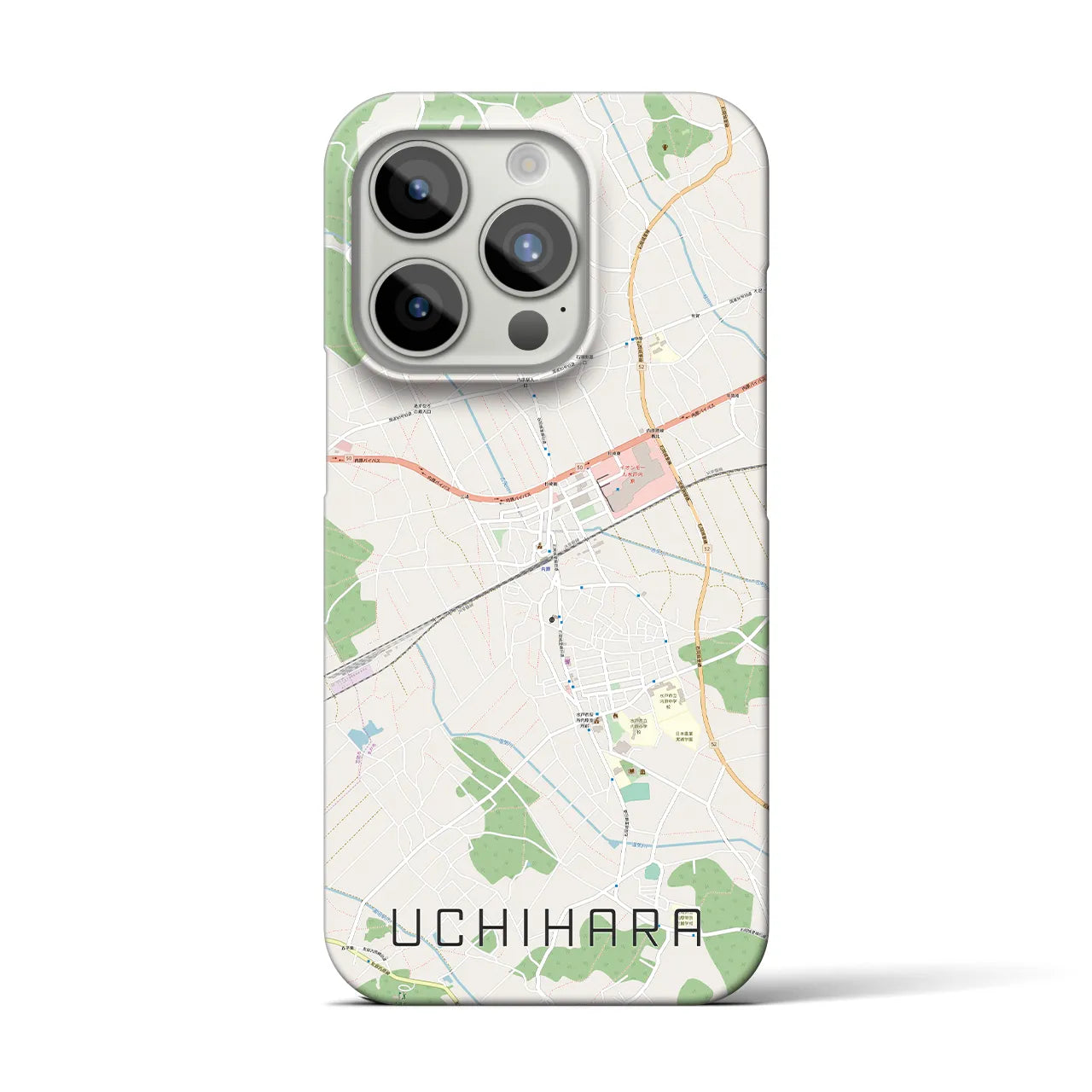 【内原(茨城県)】地図柄iPhoneケース(バックカバータイプ)