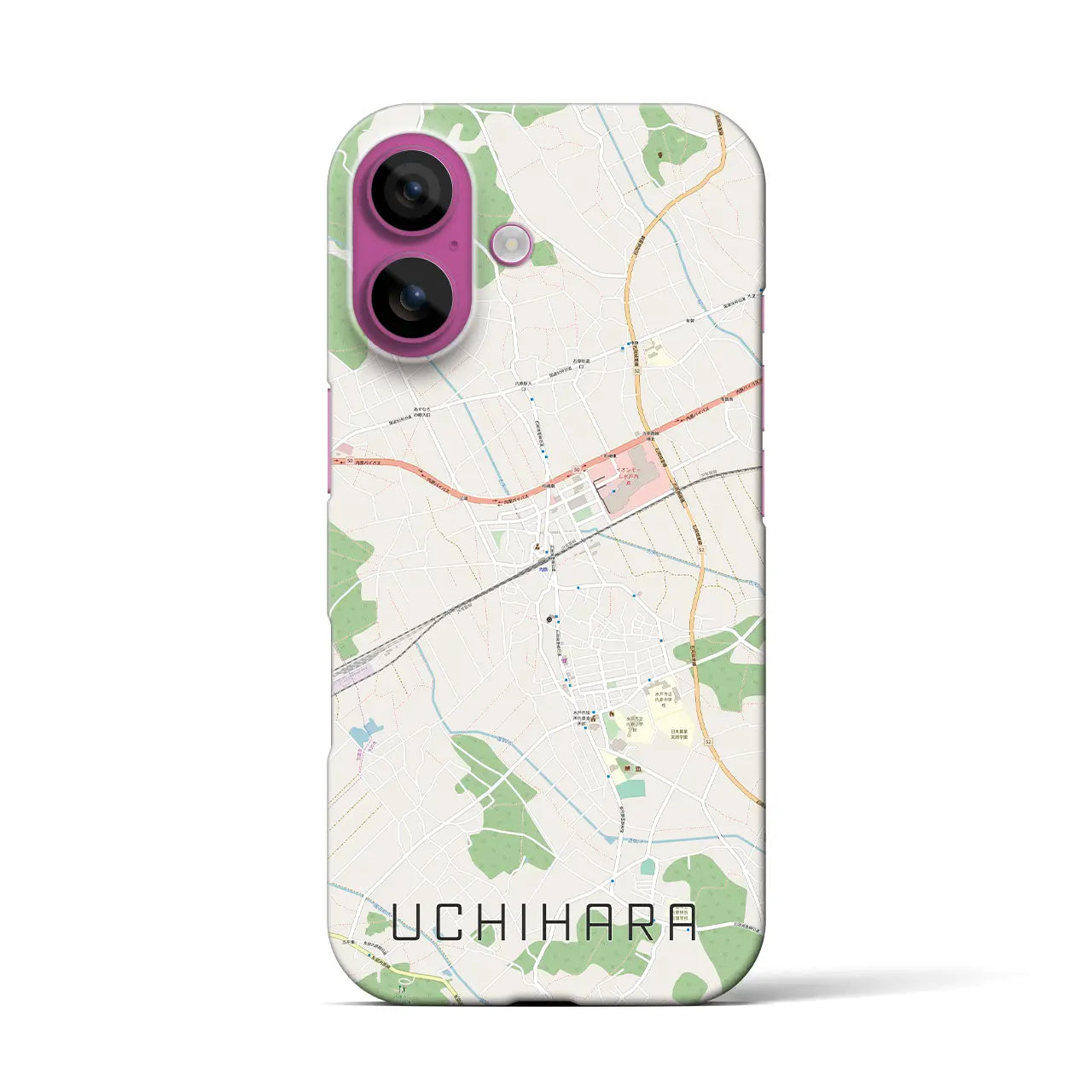 【内原(茨城県)】地図柄iPhoneケース(バックカバータイプ)