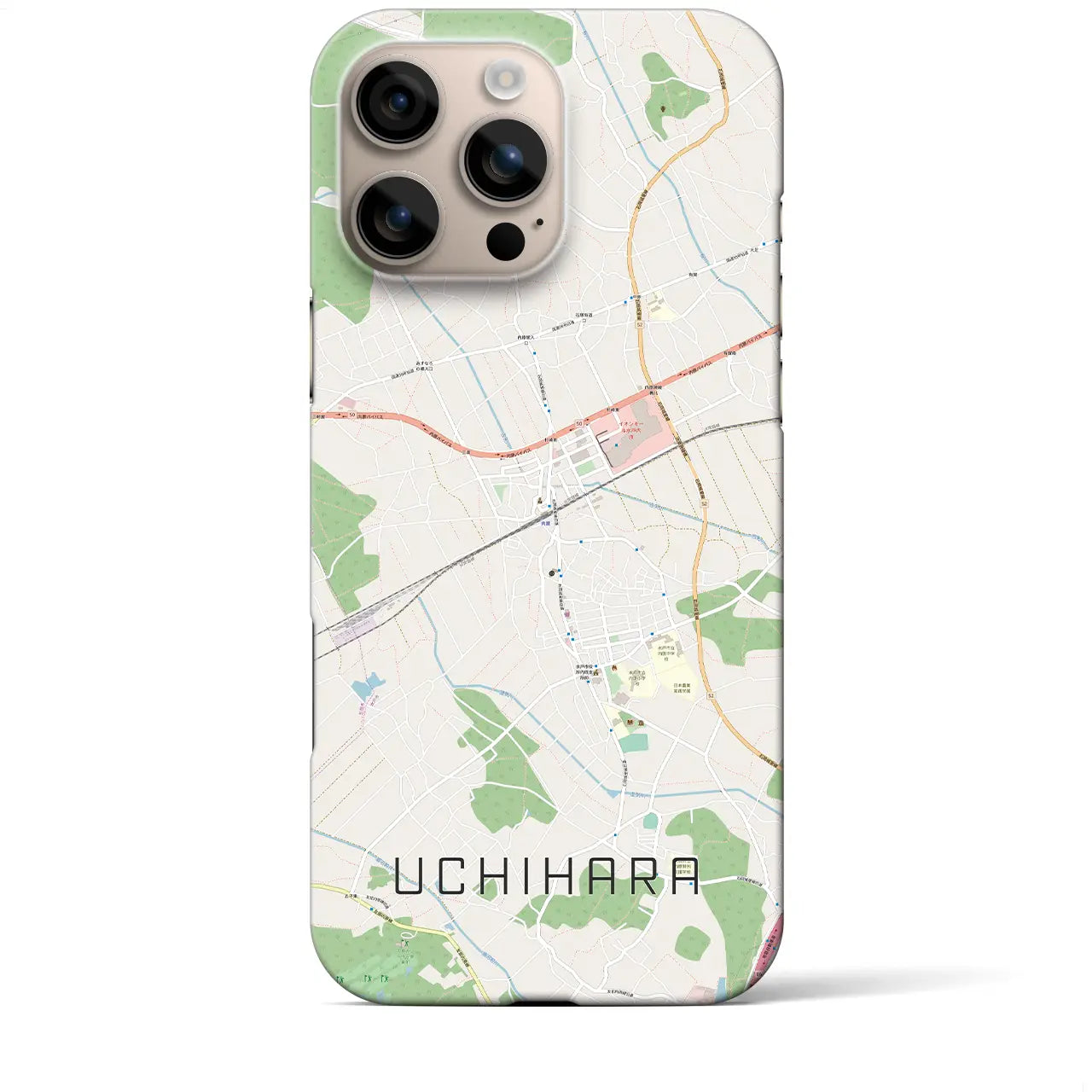 【内原(茨城県)】地図柄iPhoneケース(バックカバータイプ)