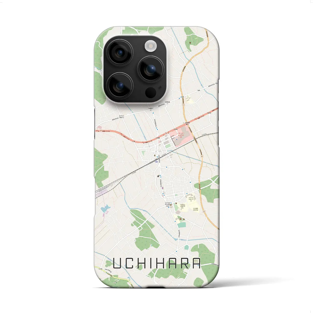 【内原(茨城県)】地図柄iPhoneケース(バックカバータイプ)