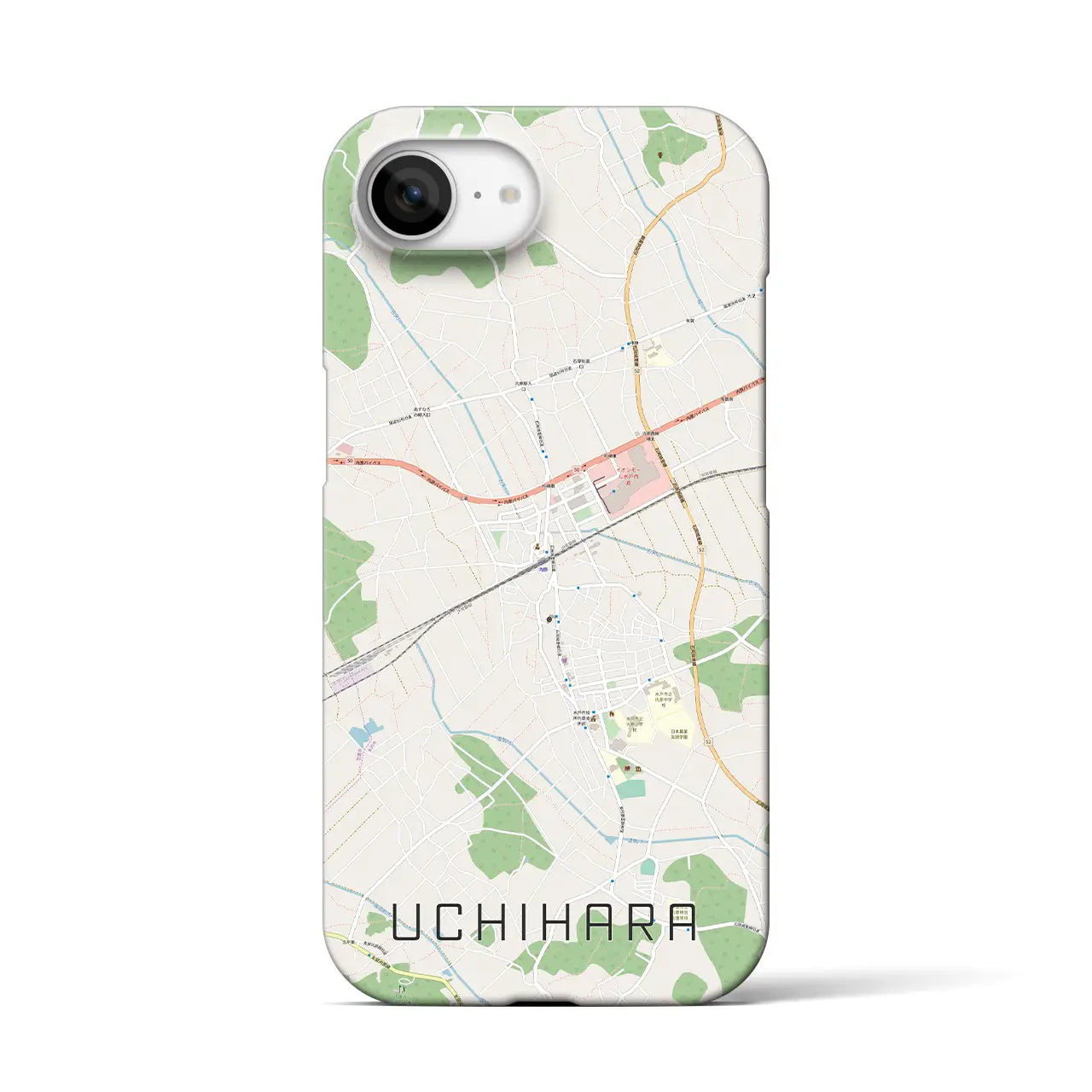 【内原(茨城県)】地図柄iPhoneケース(バックカバータイプ)
