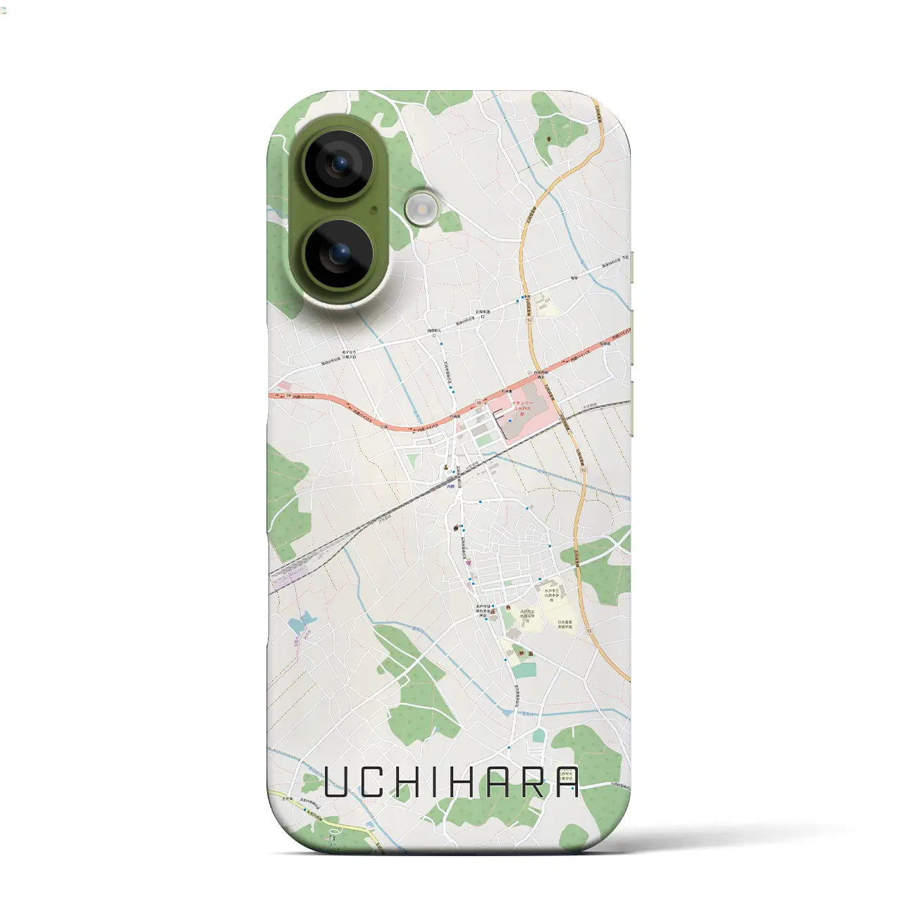 【内原(茨城県)】地図柄iPhoneケース(バックカバータイプ)