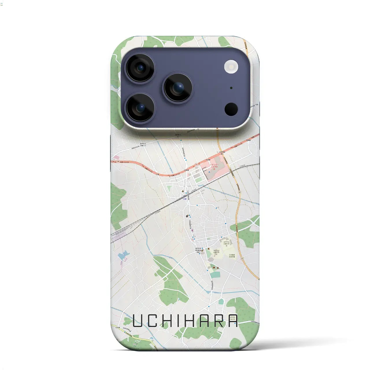 【内原(茨城県)】地図柄iPhoneケース(バックカバータイプ)