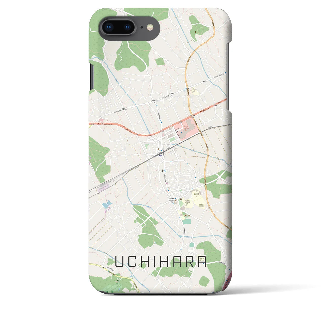 【内原(茨城県)】地図柄iPhoneケース(バックカバータイプ)