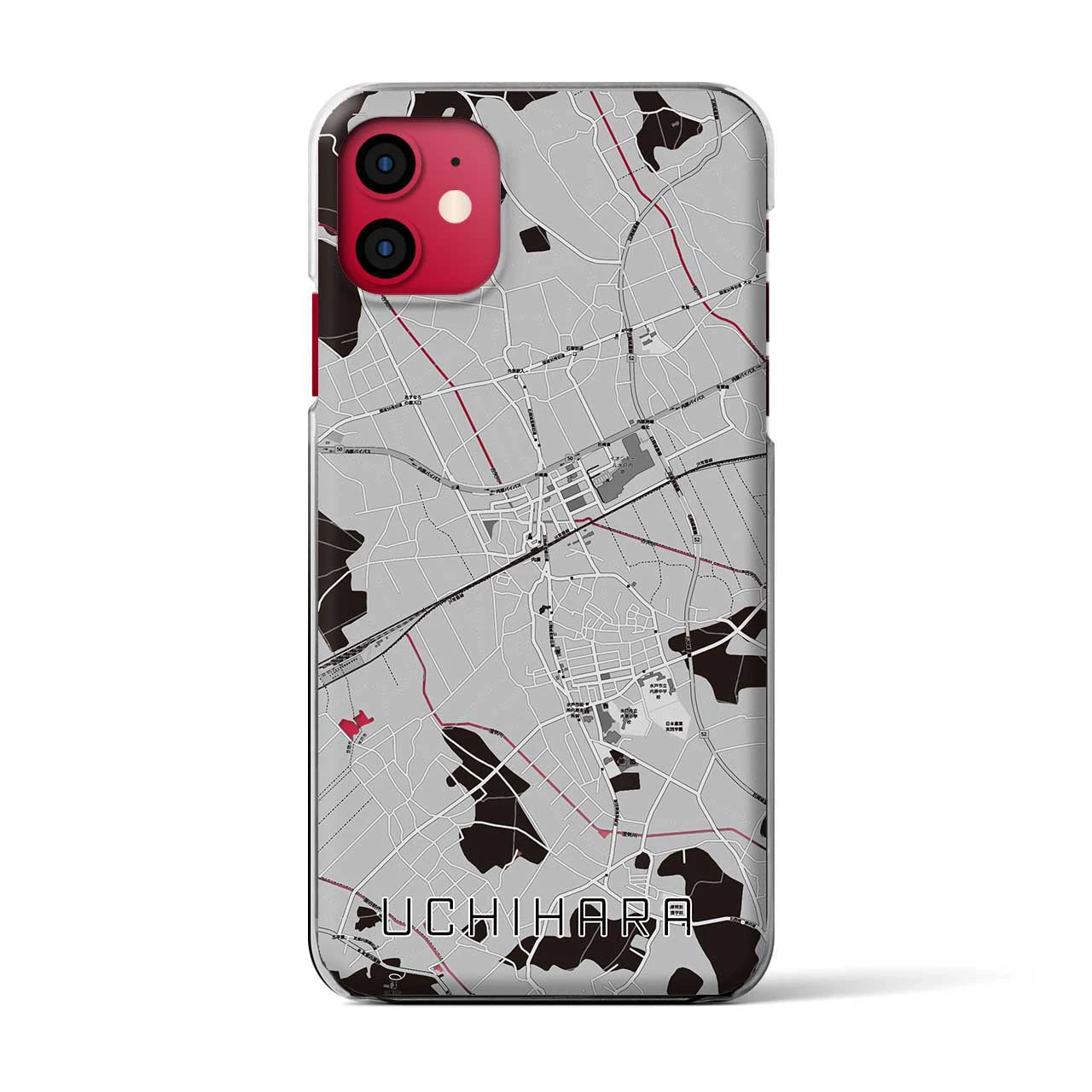 【内原(茨城県)】地図柄iPhoneケース(クリアタイプ)