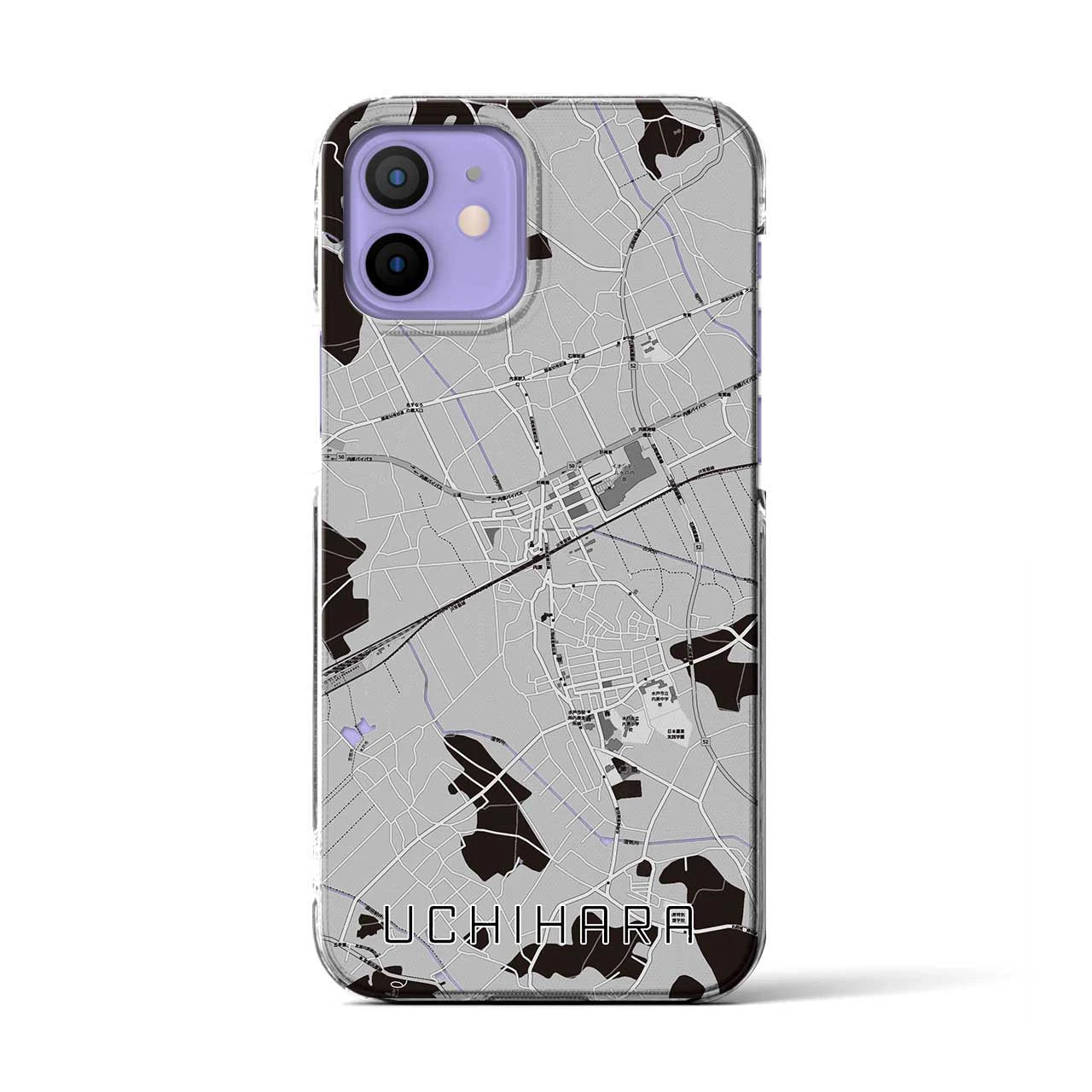 【内原(茨城県)】地図柄iPhoneケース(クリアタイプ)