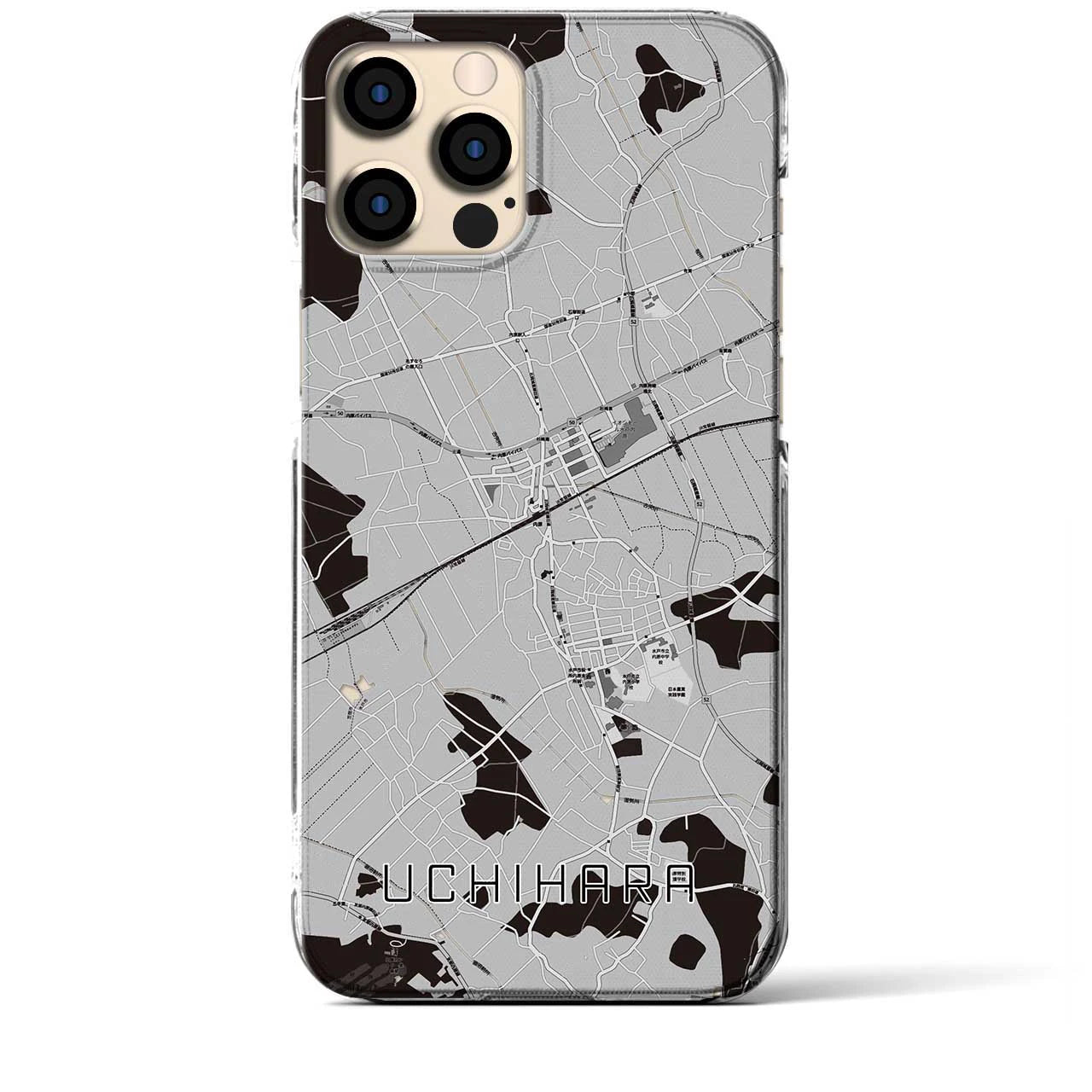 【内原(茨城県)】地図柄iPhoneケース(クリアタイプ)