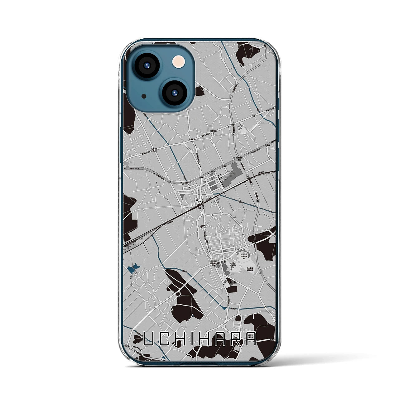 【内原(茨城県)】地図柄iPhoneケース(クリアタイプ)