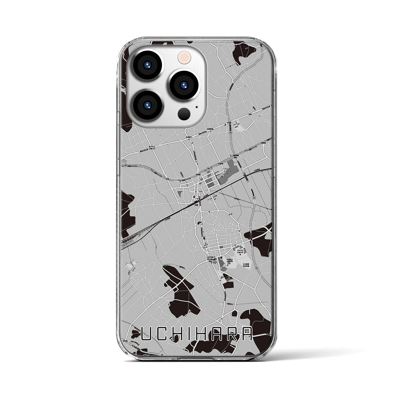 【内原(茨城県)】地図柄iPhoneケース(クリアタイプ)