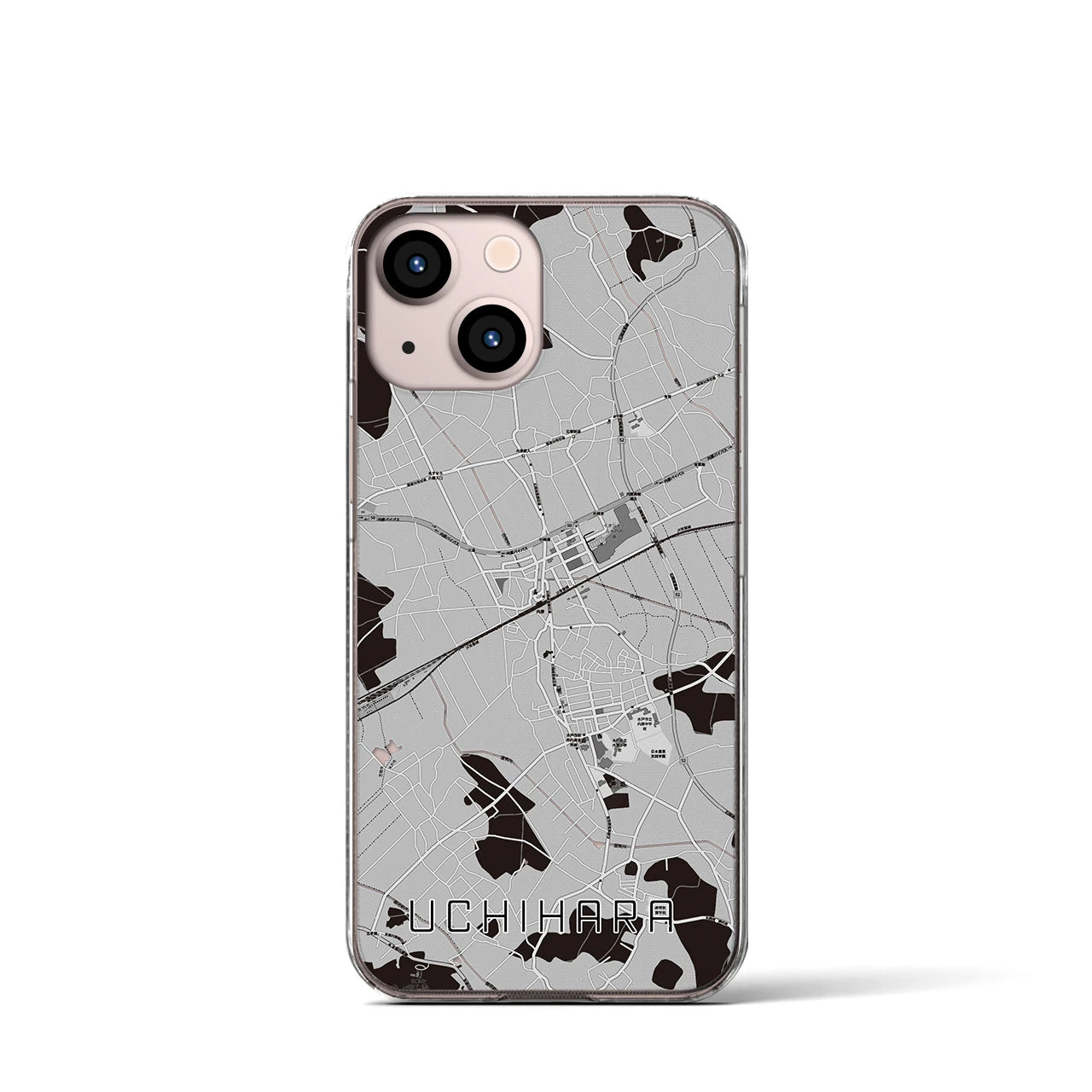 【内原(茨城県)】地図柄iPhoneケース(クリアタイプ)