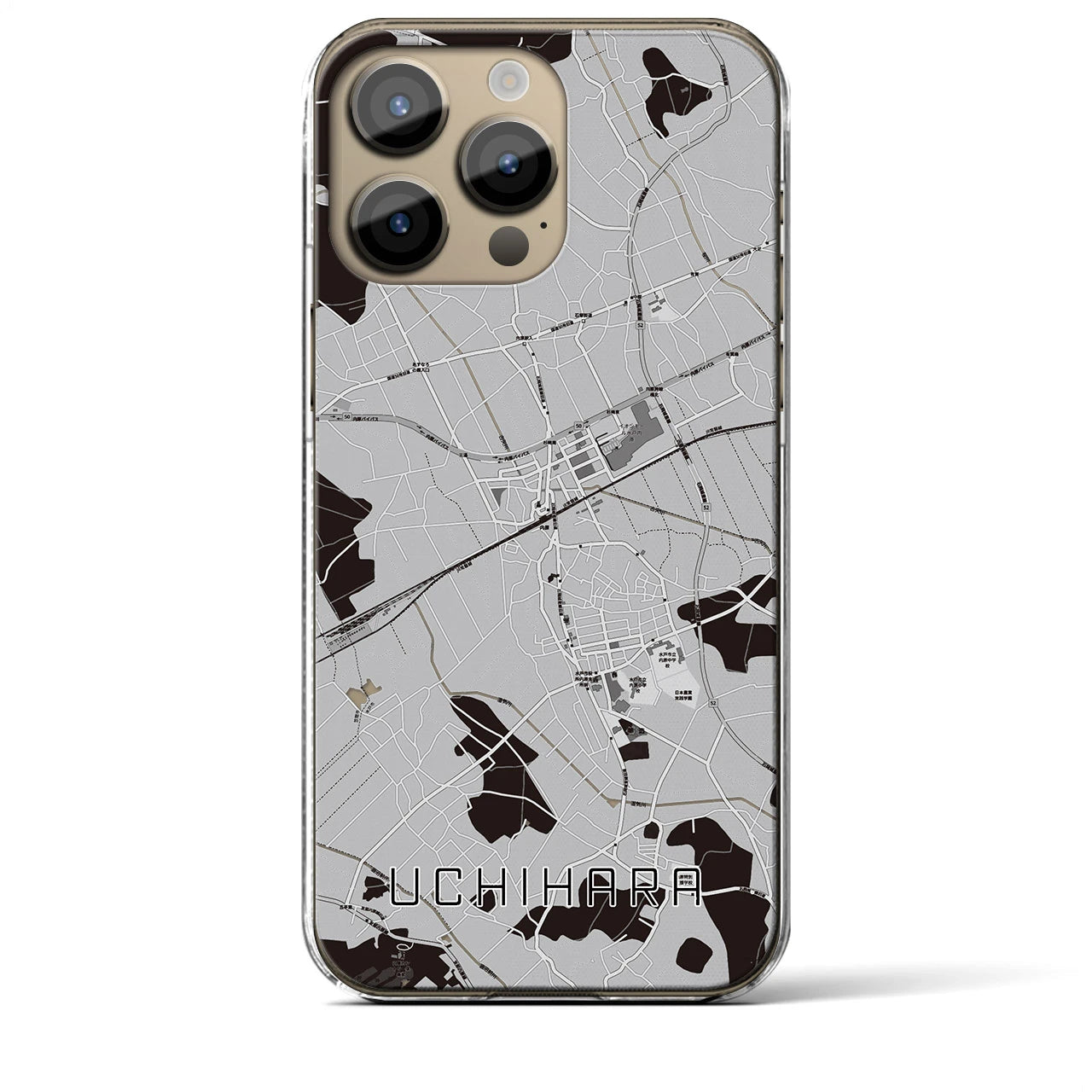 【内原(茨城県)】地図柄iPhoneケース(クリアタイプ)