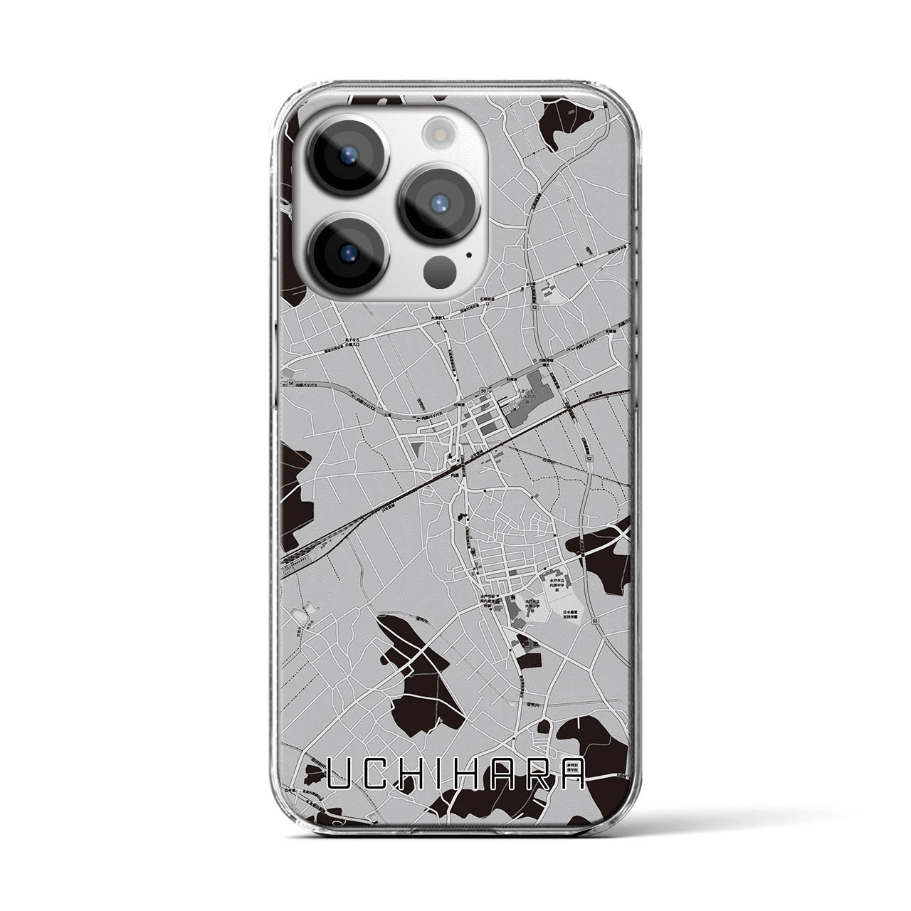 【内原(茨城県)】地図柄iPhoneケース(クリアタイプ)