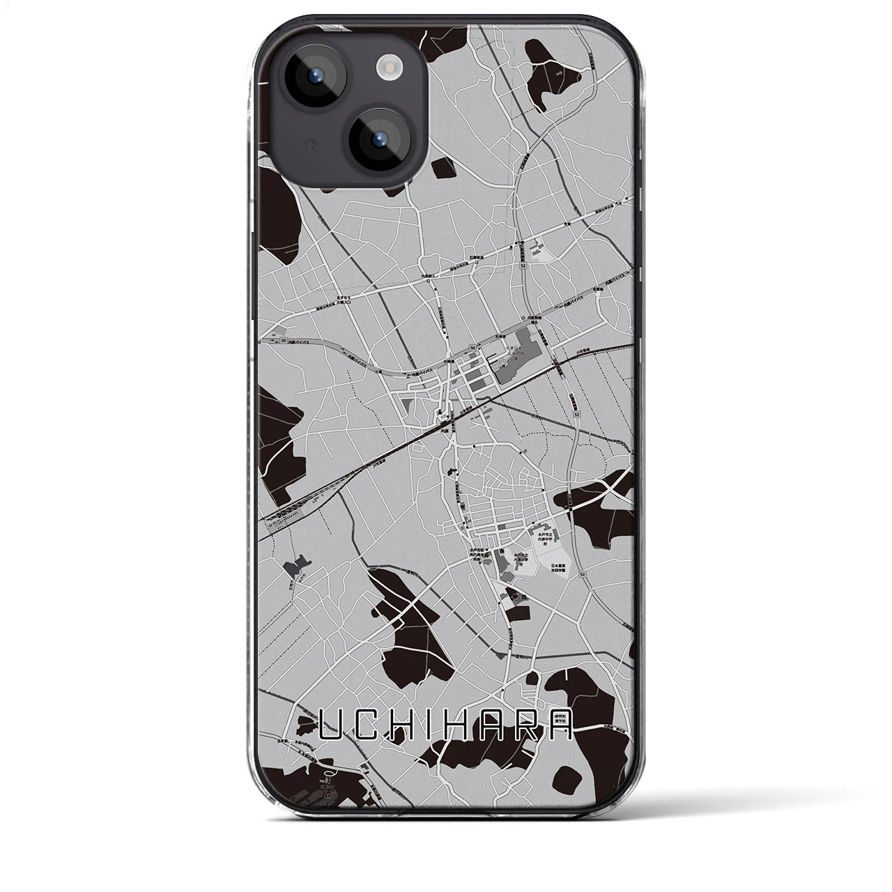 【内原(茨城県)】地図柄iPhoneケース(クリアタイプ)