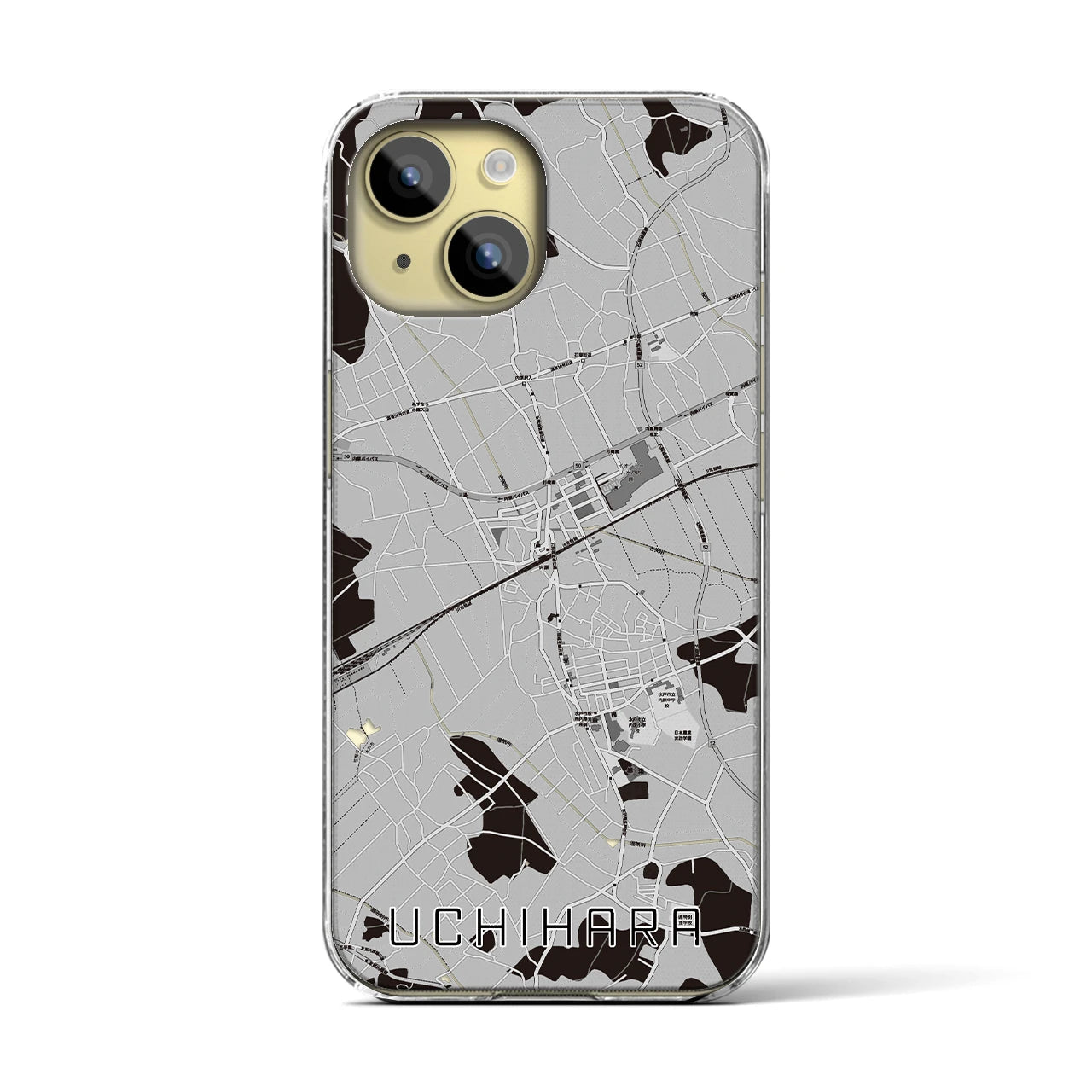 【内原(茨城県)】地図柄iPhoneケース(クリアタイプ)