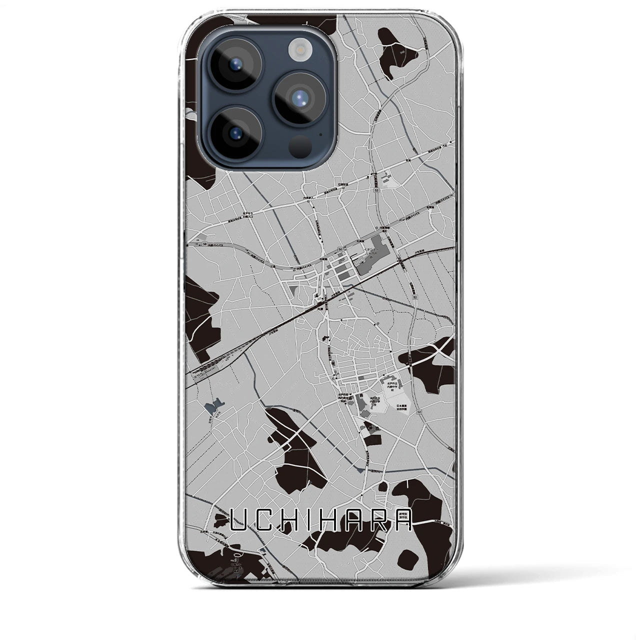 【内原(茨城県)】地図柄iPhoneケース(クリアタイプ)