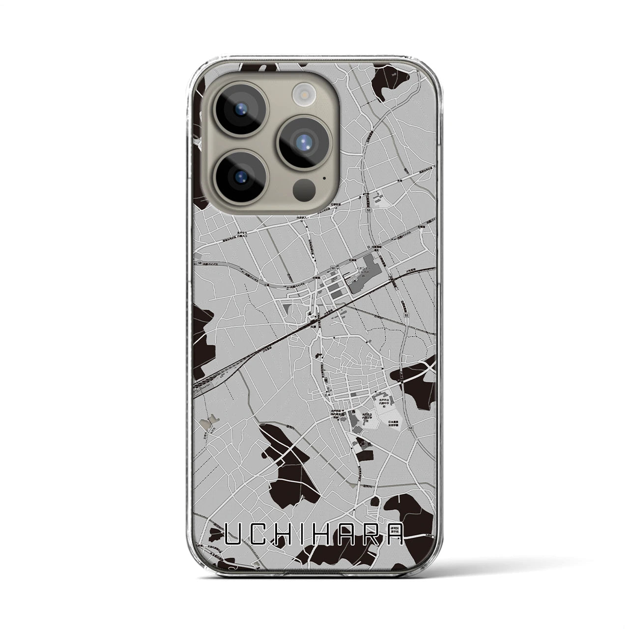 【内原(茨城県)】地図柄iPhoneケース(クリアタイプ)