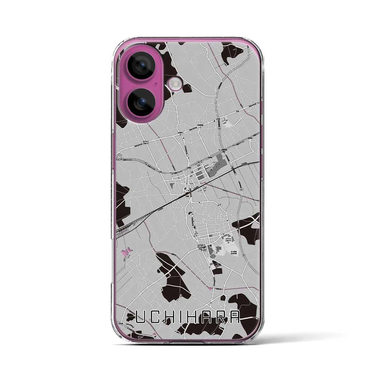 【内原(茨城県)】地図柄iPhoneケース(クリアタイプ)