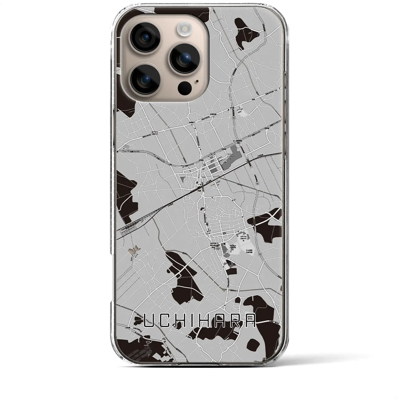 【内原(茨城県)】地図柄iPhoneケース(クリアタイプ)