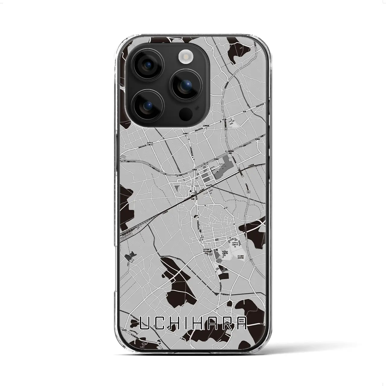 【内原(茨城県)】地図柄iPhoneケース(クリアタイプ)