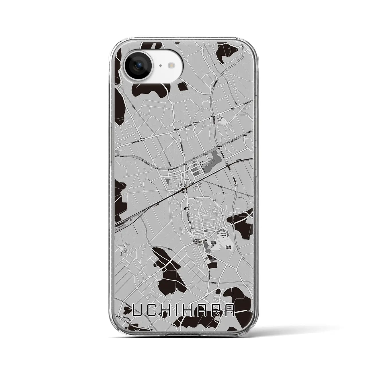 【内原(茨城県)】地図柄iPhoneケース(クリアタイプ)