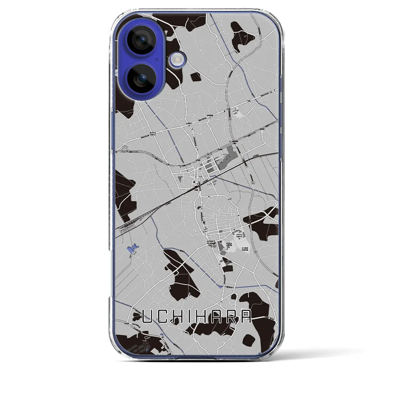 【内原(茨城県)】地図柄iPhoneケース(クリアタイプ)