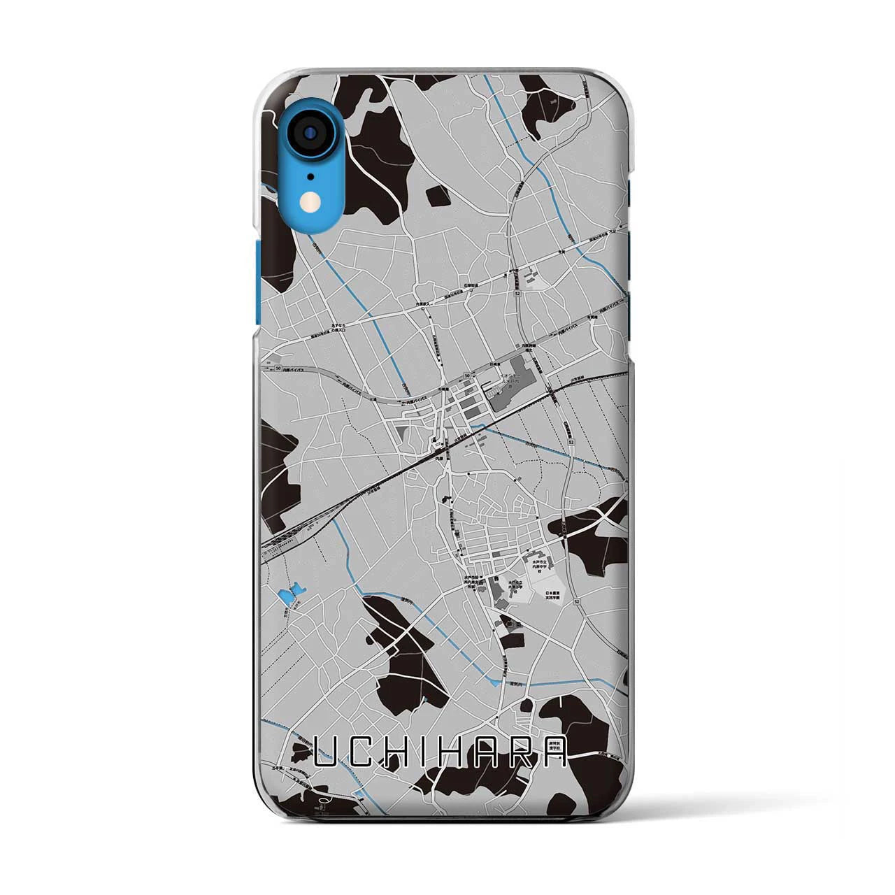 【内原(茨城県)】地図柄iPhoneケース(クリアタイプ)